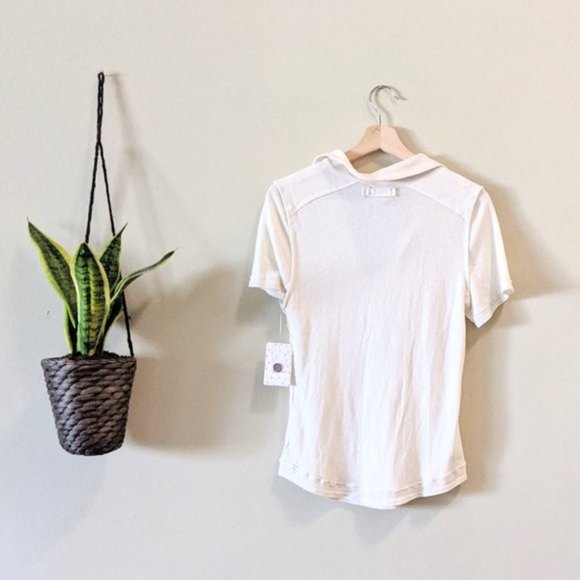 New Free People White Sands Poppy Polo Button Top - Picture 9 of 10